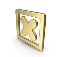 Gold Square Wrong Symbol PNG & PSD Images