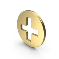Medical Plus Circular Shape Gold PNG & PSD Images