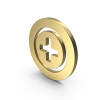 Medical Plus Inside Circle Shape Gold PNG & PSD Images