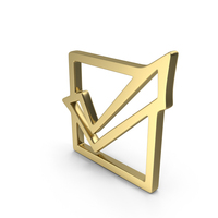 Tick Mark With Box Shape Gold PNG & PSD Images