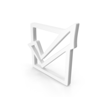 Tick Mark With Box Shape White PNG & PSD Images