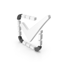 White Tick Mark With Dotted Box PNG & PSD Images