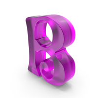 Colored Glass Matte Letter B PNG & PSD Images