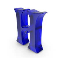 Colored Glass Matte Letter H PNG & PSD Images
