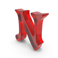 Colored Glass Matte Letter N PNG & PSD Images