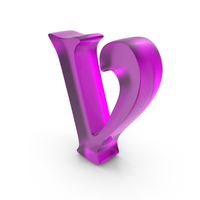 Colored Glass Matte Letter V PNG & PSD Images