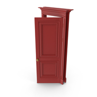 Classic Door Wood RAL 3003 Open PNG & PSD Images
