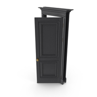 Classic Door Wood Anthracite Gray Open FIXED PNG & PSD Images