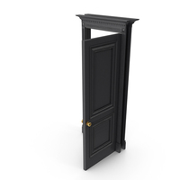 Classic Door Wood Anthracite Gray Open FIXED PNG & PSD Images