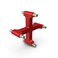 SciFi Mechanical Part Red PNG & PSD Images