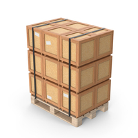Wooden Crate Cargo Boxes On Pallet PNG & PSD Images