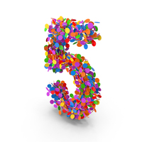 Festive Confetti Number 5 PNG & PSD Images