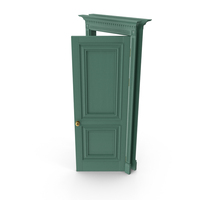 Classic Door Wood RAL 6000 Open PNG & PSD Images