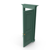 Classic Door Wood RAL 6000 Open PNG & PSD Images