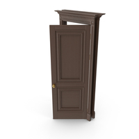 Classic Door Wood RAL 8028 Open PNG & PSD Images