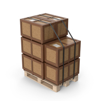 Wooden Crate Cargo Boxes On Pallet PNG & PSD Images