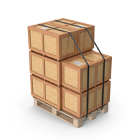 Wooden Crate Cargo Boxes On Pallet PNG & PSD Images