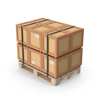 Wooden Crate Cargo Boxes On Pallet PNG & PSD Images