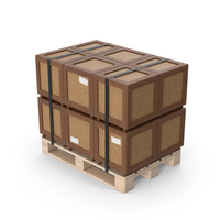 Wooden Crate Cargo Boxes On Pallet PNG & PSD Images