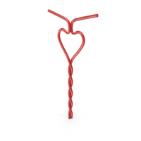 Heart Shaped Plastic Couple Straw PNG & PSD Images