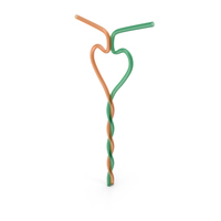 Heart Shaped Plastic Couple Straw PNG & PSD Images
