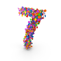Festive Confetti Number 7 PNG & PSD Images
