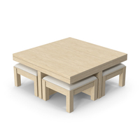 Light Wooden Dining Table And Stools PNG & PSD Images