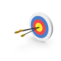 Bullseye Target With Three Arrows PNG & PSD Images