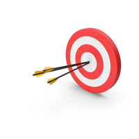 Red Bullseye Target With Three Arrows PNG & PSD Images