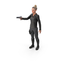 Female Hero Pointing gun PNG & PSD Images