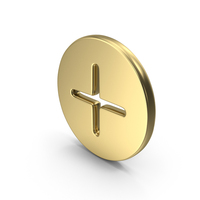Gold Round Plus Icon PNG & PSD Images