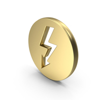 Gold Round Power Icon PNG & PSD Images