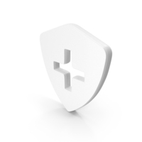White Medical Cross Shield Icon PNG & PSD Images