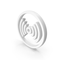 White Round Radio Waves Icon PNG & PSD Images