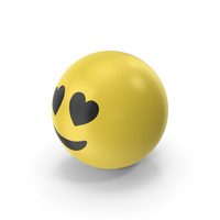 Yellow Heart Eyes Face Emoji PNG & PSD Images