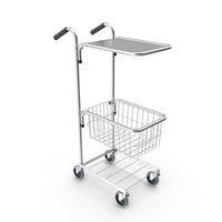 Chrome Trolley With Shelf And Basket PNG & PSD Images