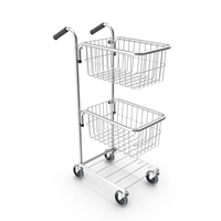 ChromeTrolley With Two Baskets PNG & PSD Images