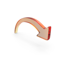 Orange Glass Curved Arrow PNG & PSD Images