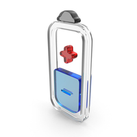 Battery With Positive Negative Terminals Shape Glass PNG & PSD Images