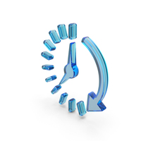 Blue Glass Clock Symbol PNG & PSD Images