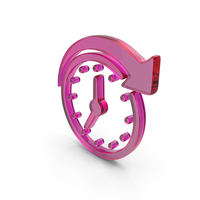 Pink Glass Clock Schedule Repeat Symbol PNG & PSD Images