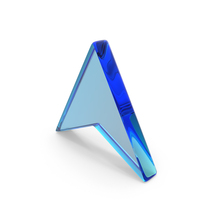 Blue Glass Upward Cursor Symbol PNG & PSD Images