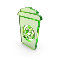 Garbage Bin With Recycle Shape Glass PNG & PSD Images
