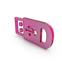 Pink Glass USB Storage Symbol PNG & PSD Images