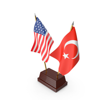 Desk Flag USA And Turkey PNG & PSD Images