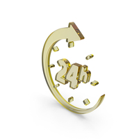 Yellow Glass 24 Hours Time Symbol PNG & PSD Images