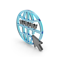 Blue Glass Web With Cursor Symbol PNG & PSD Images