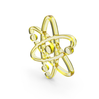 Yellow Glass Science Atom Symbol PNG & PSD Images