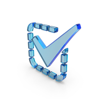 Blue Glass Tick Mark With Dotted Box Symbol PNG & PSD Images