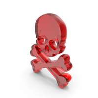 Red Glass Crossed Bones Danger Symbol PNG & PSD Images